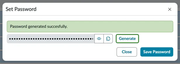 Screenshot of the Set Password dialog